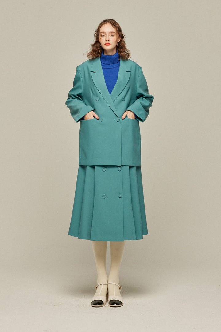 羊にまつ毛はあったっけ？》ダブルブレストジャケット-Blue – Tnewties