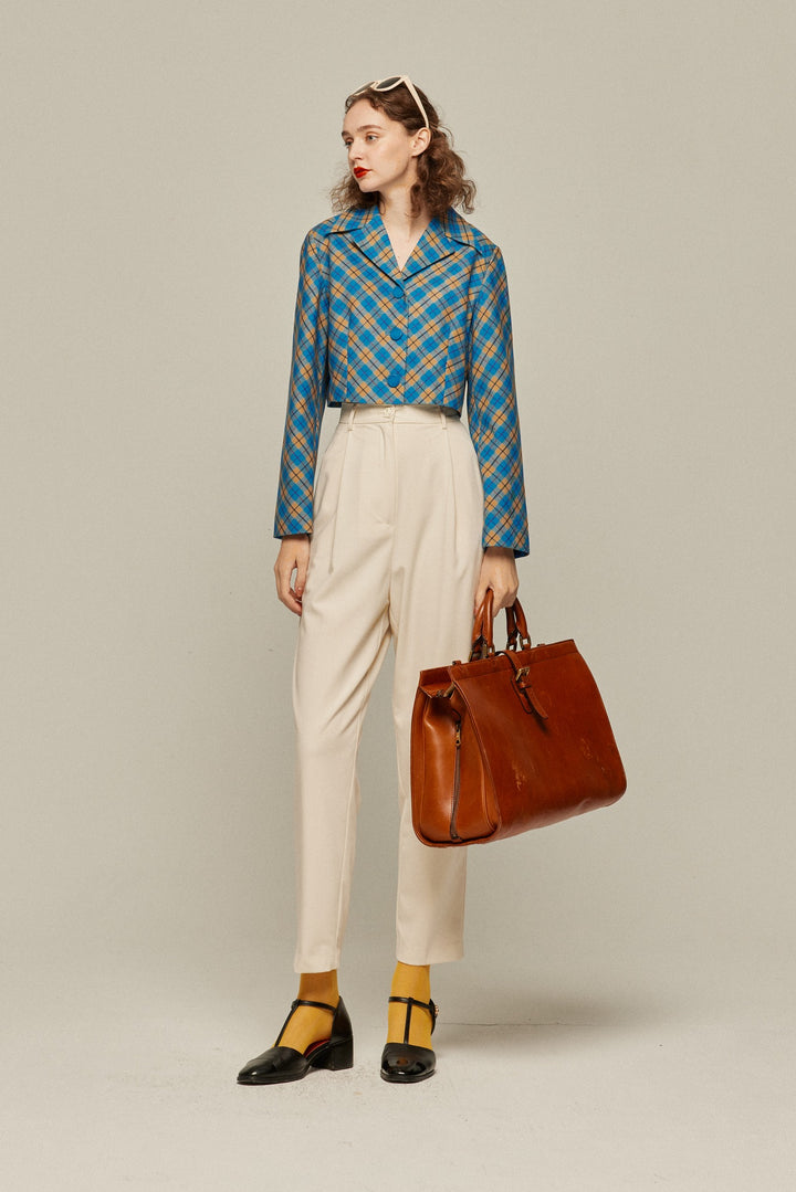 [Take me on a picnic to the lake] Cropped check tops