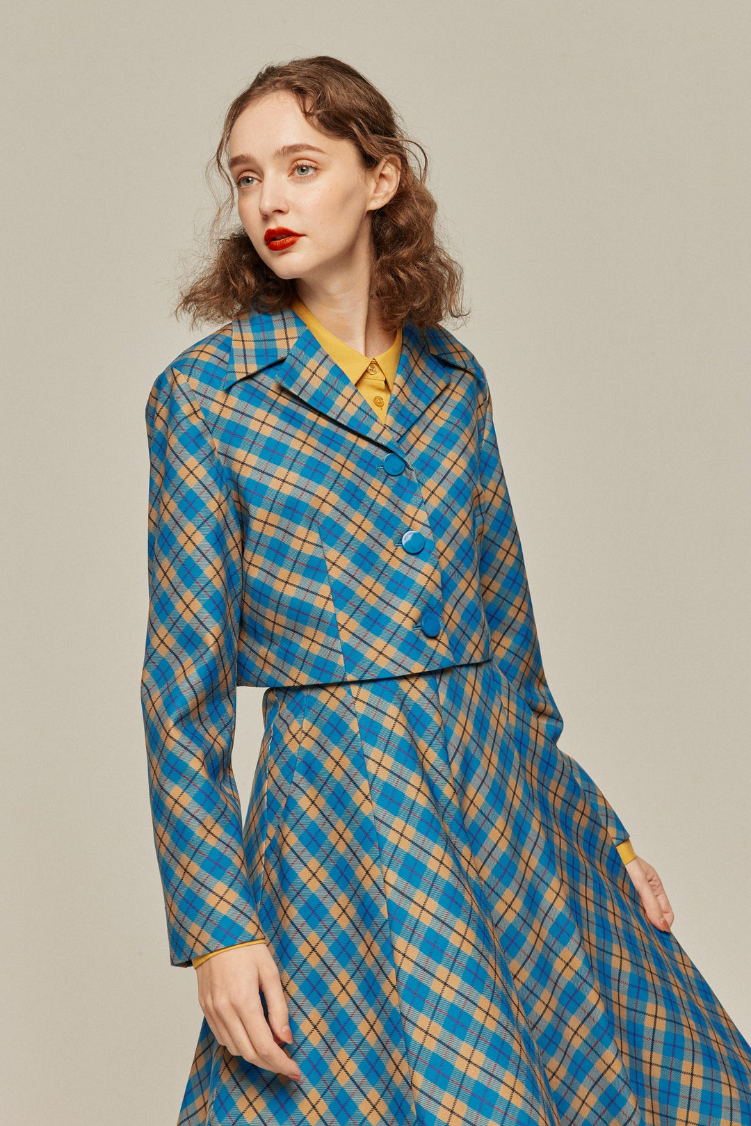 [Take me on a picnic to the lake] Cropped check tops