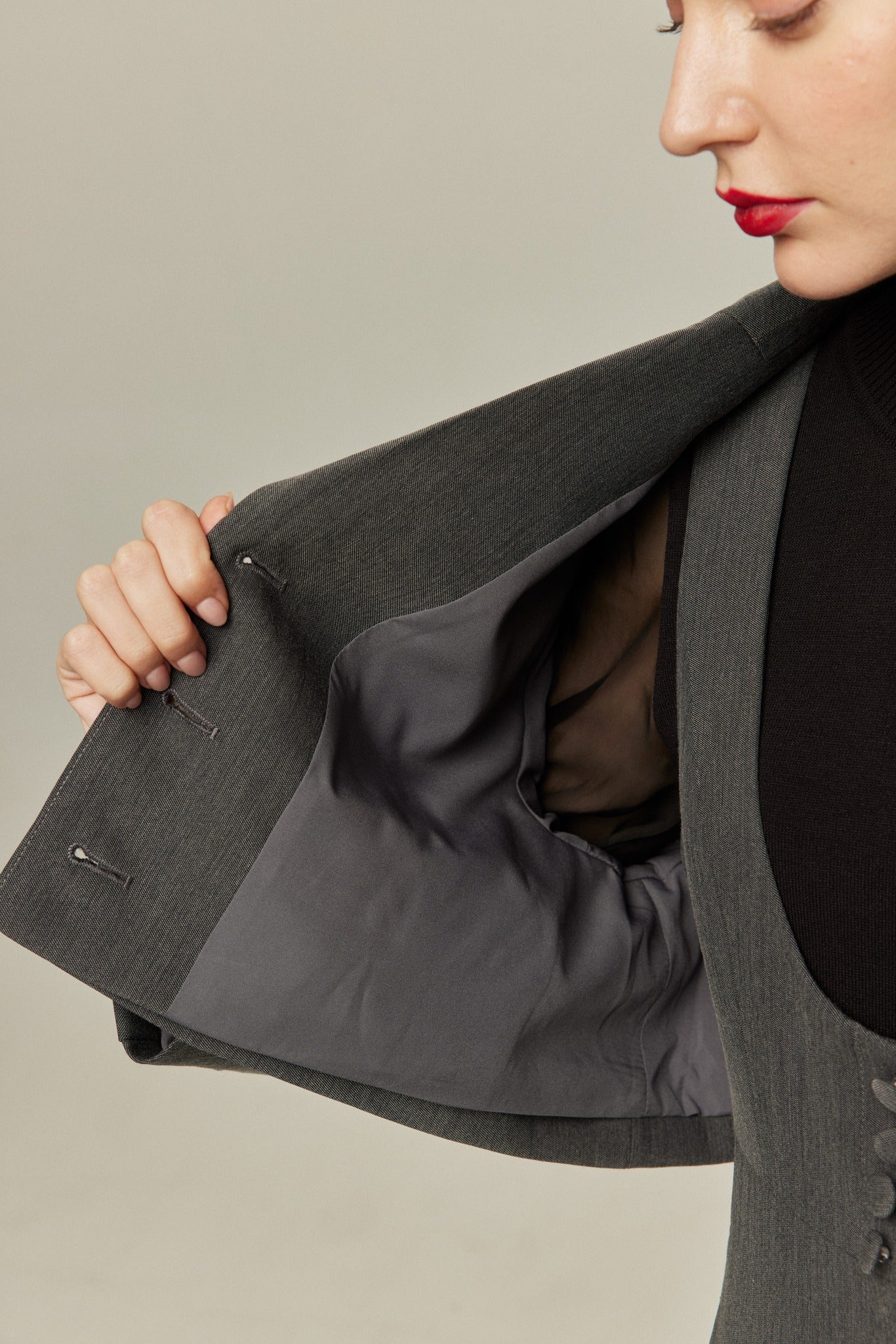Lucky Charm Hidden Under the Pillow》Cropped Jacket-Gray – Tnewties