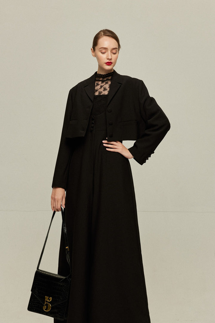 枕の下に隠したラッキーチャーム》クロップドジャケット-Black – Tnewties