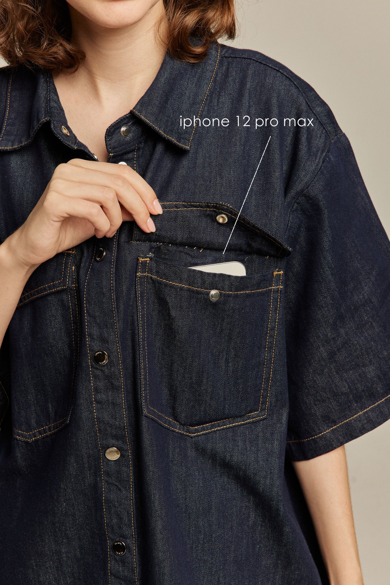 今日は日曜日だから》オーバーサイズデニムトップス-Navy – Tnewties