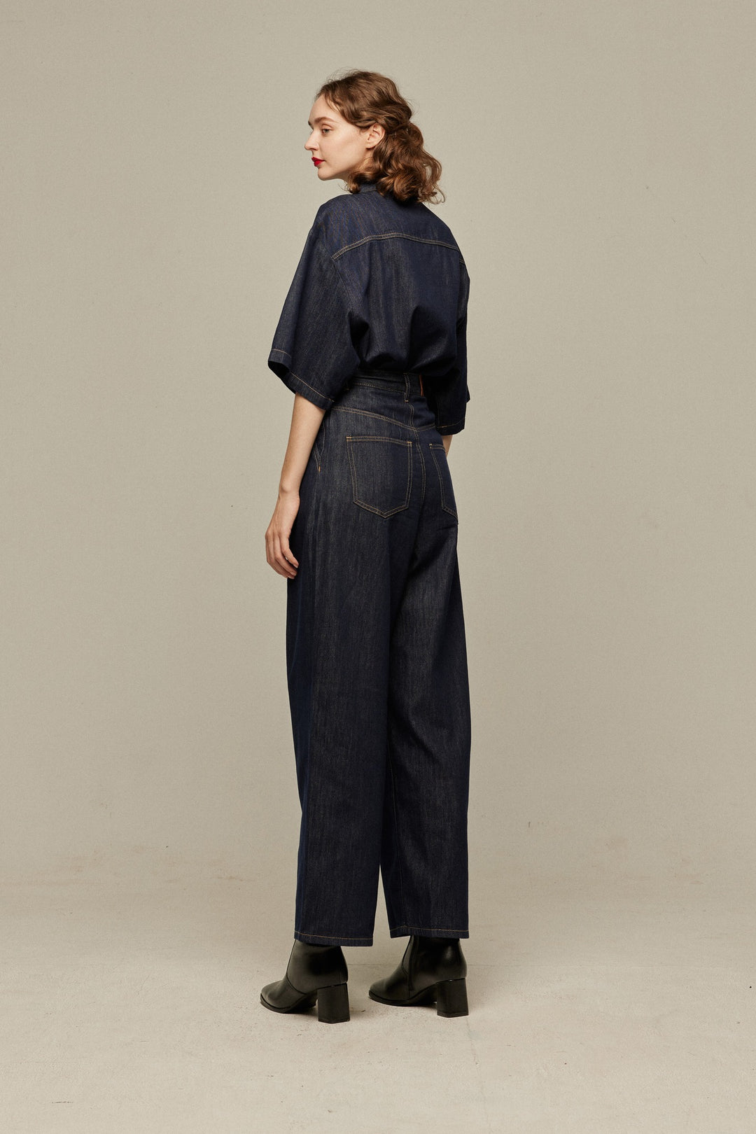 《今日は日曜日だから》オーバーサイズデニムトップス-Navy