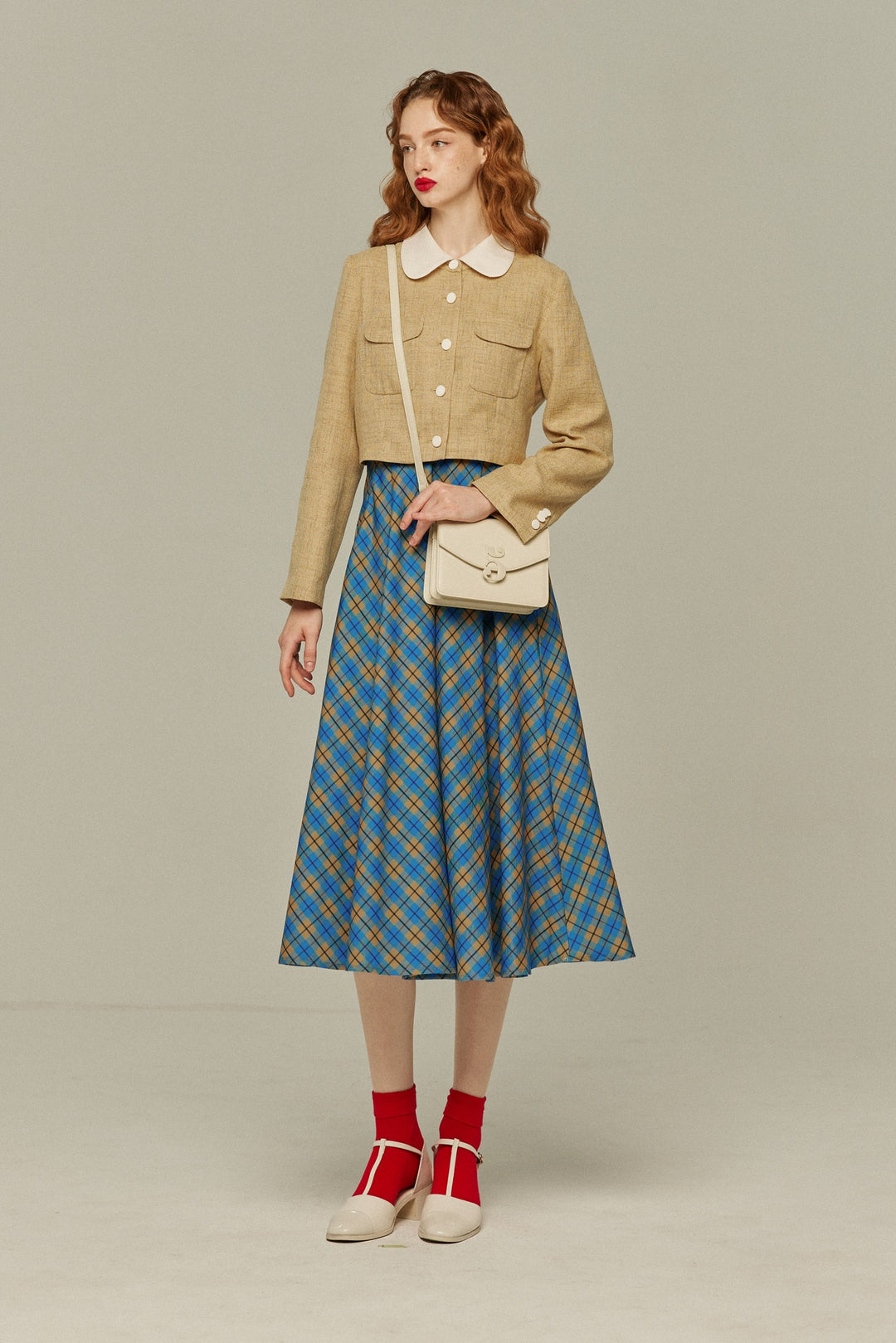 ナイフとフォークを上手に使える》コントラストカラージャケット