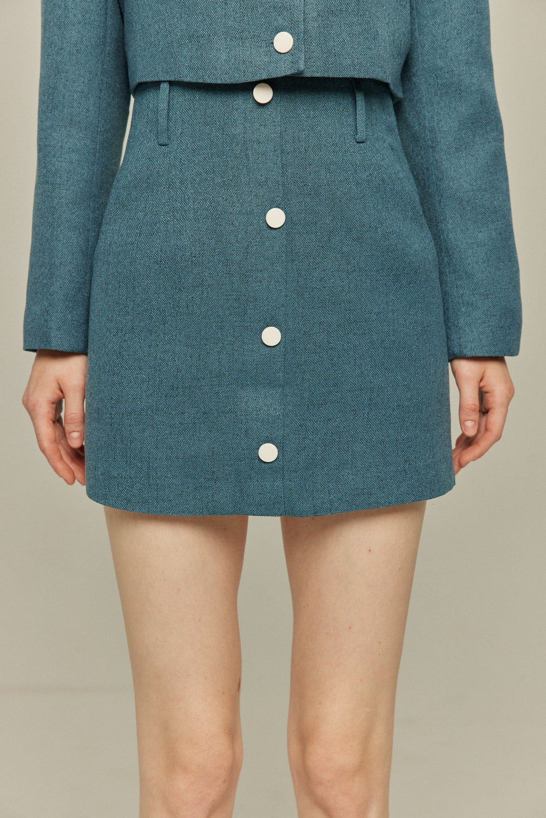 《Handy with a Knife and Fork》Contrast color jacket-Blue