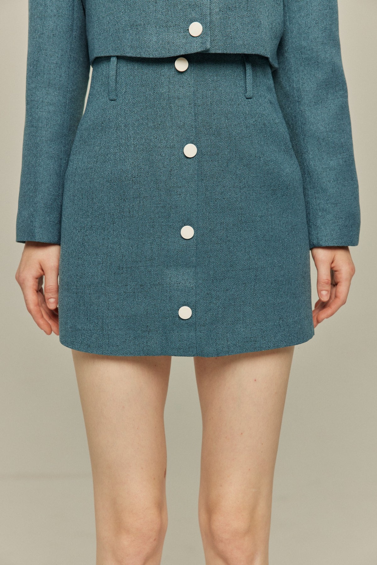 《Handy with a Knife and Fork》Contrast color jacket-Blue