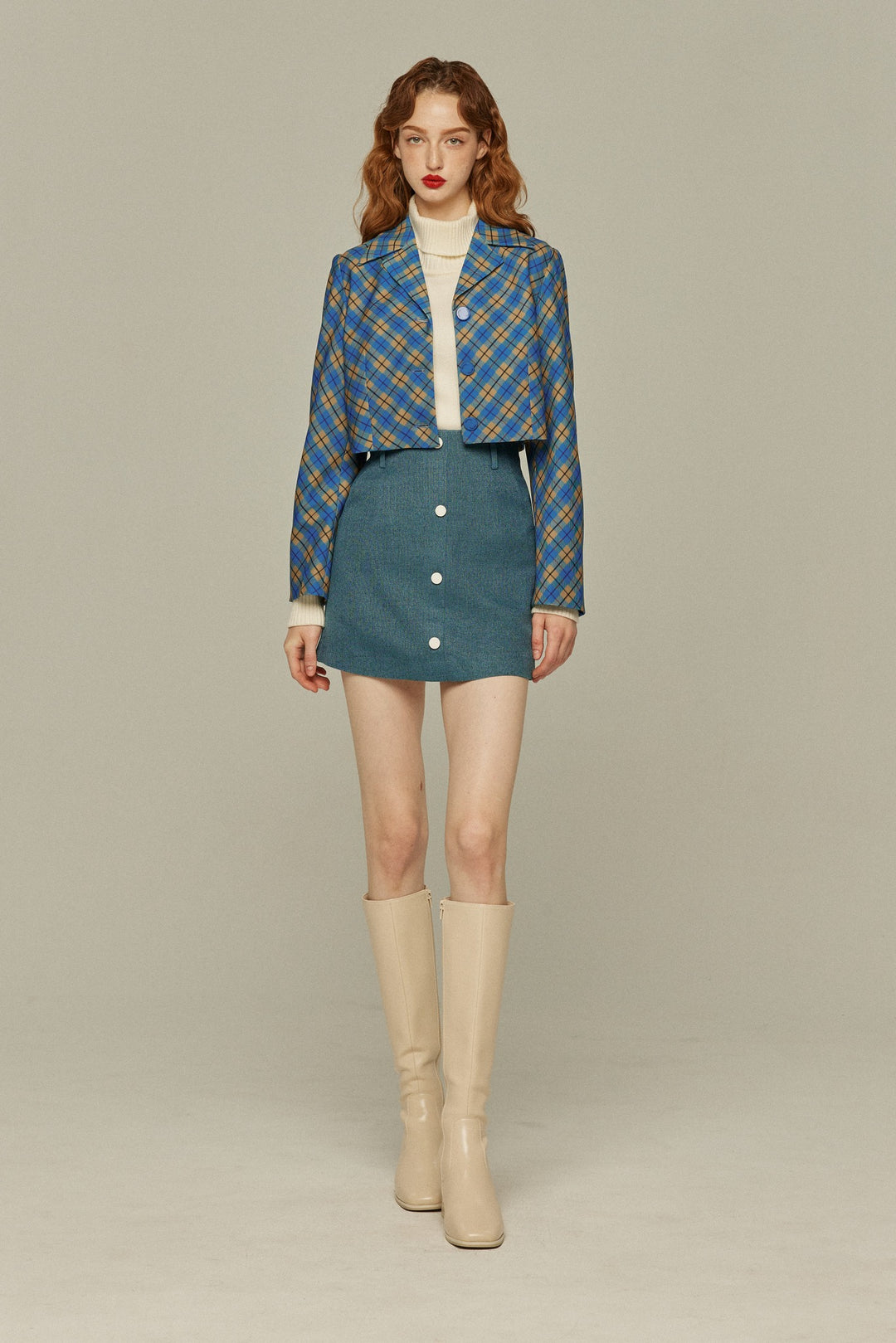 [Take me on a picnic to the lake] Cropped check tops