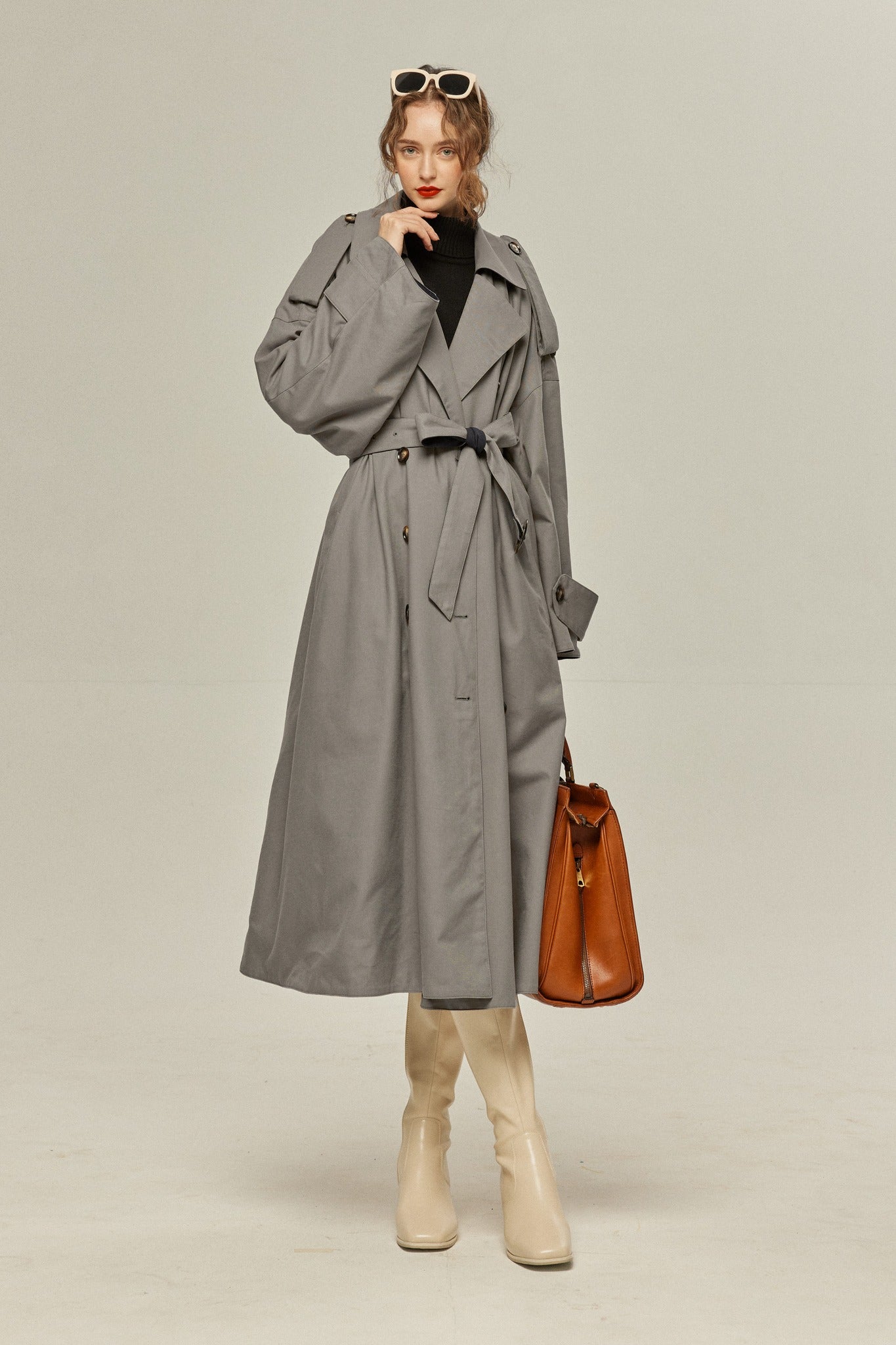 まずは穴を掘ってください》リバーシブルトレンチコート-Gray×Navy
