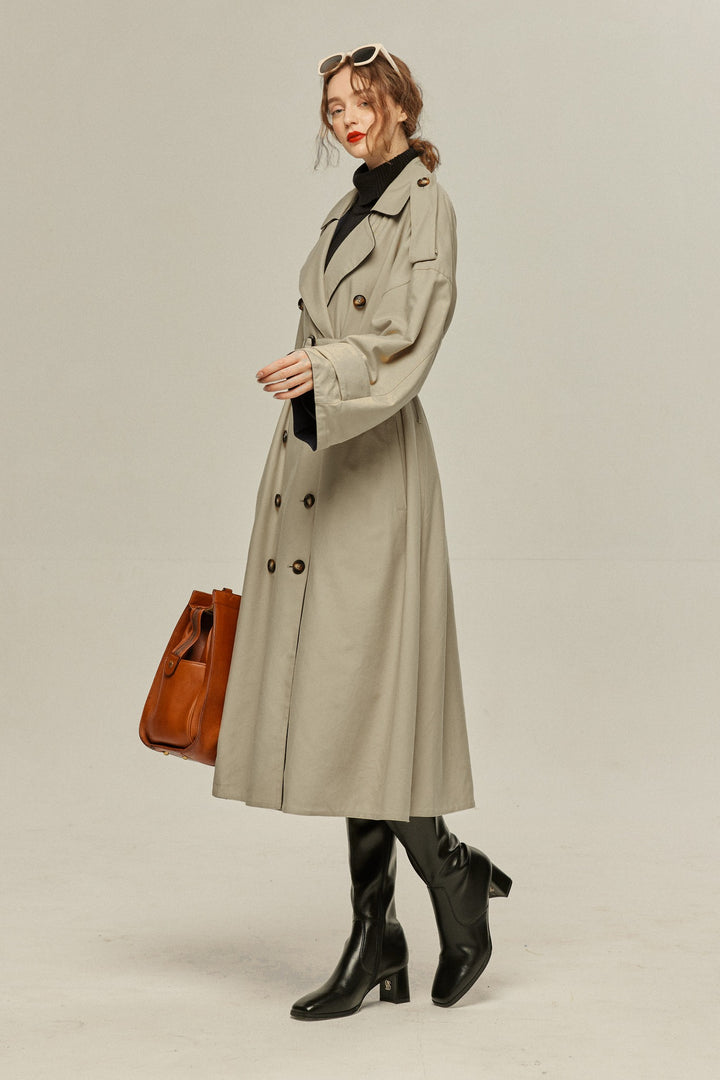 まずは穴を掘ってください》リバーシブルトレンチコート-Beige×Navy