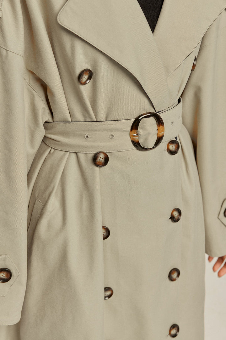 まずは穴を掘ってください》リバーシブルトレンチコート-Beige×Navy