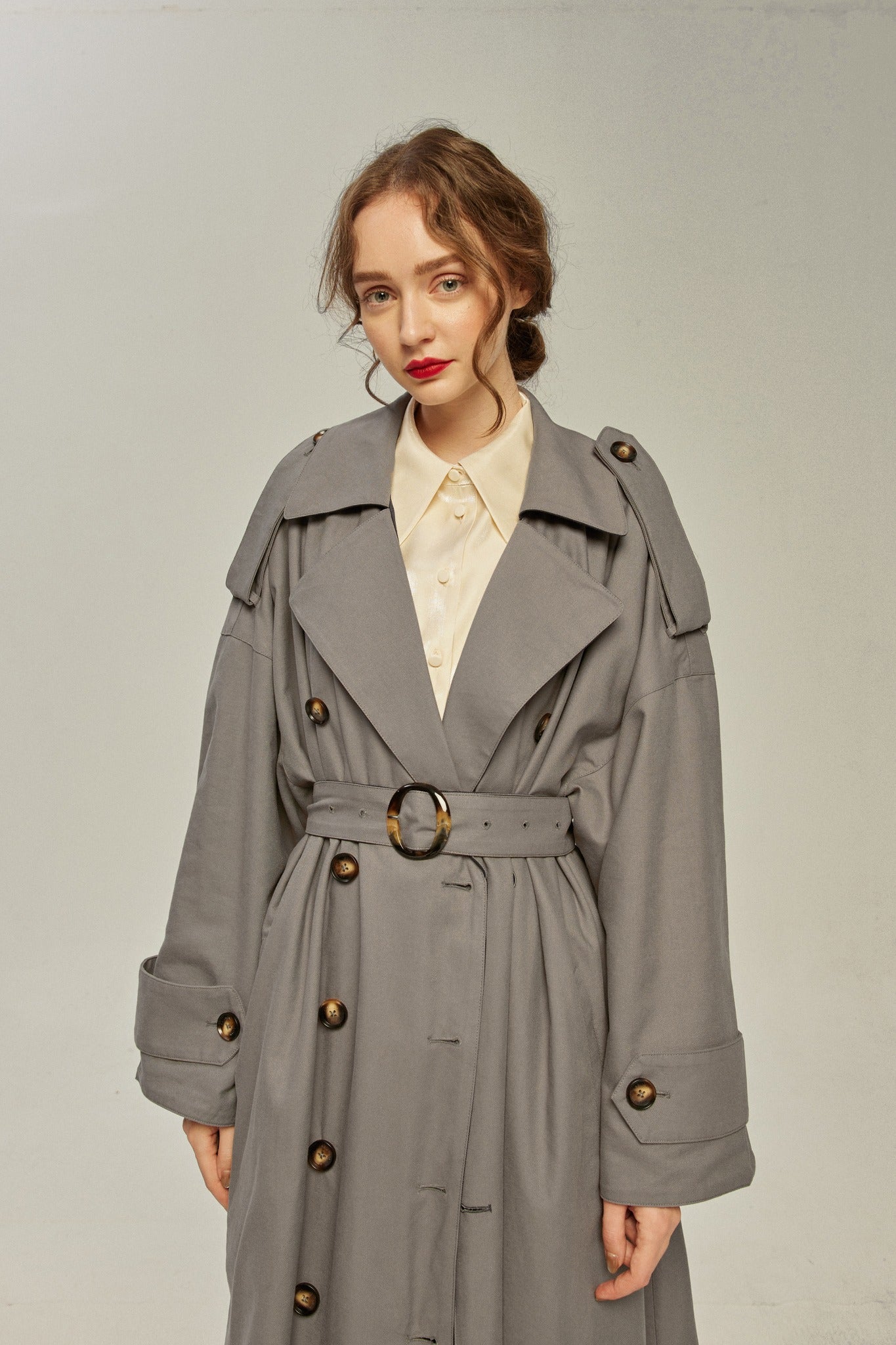 tnewties トレンチコート Lサイズ Please dig a hole first》 Reversible trench coat-Gray×Navy – Tnewties