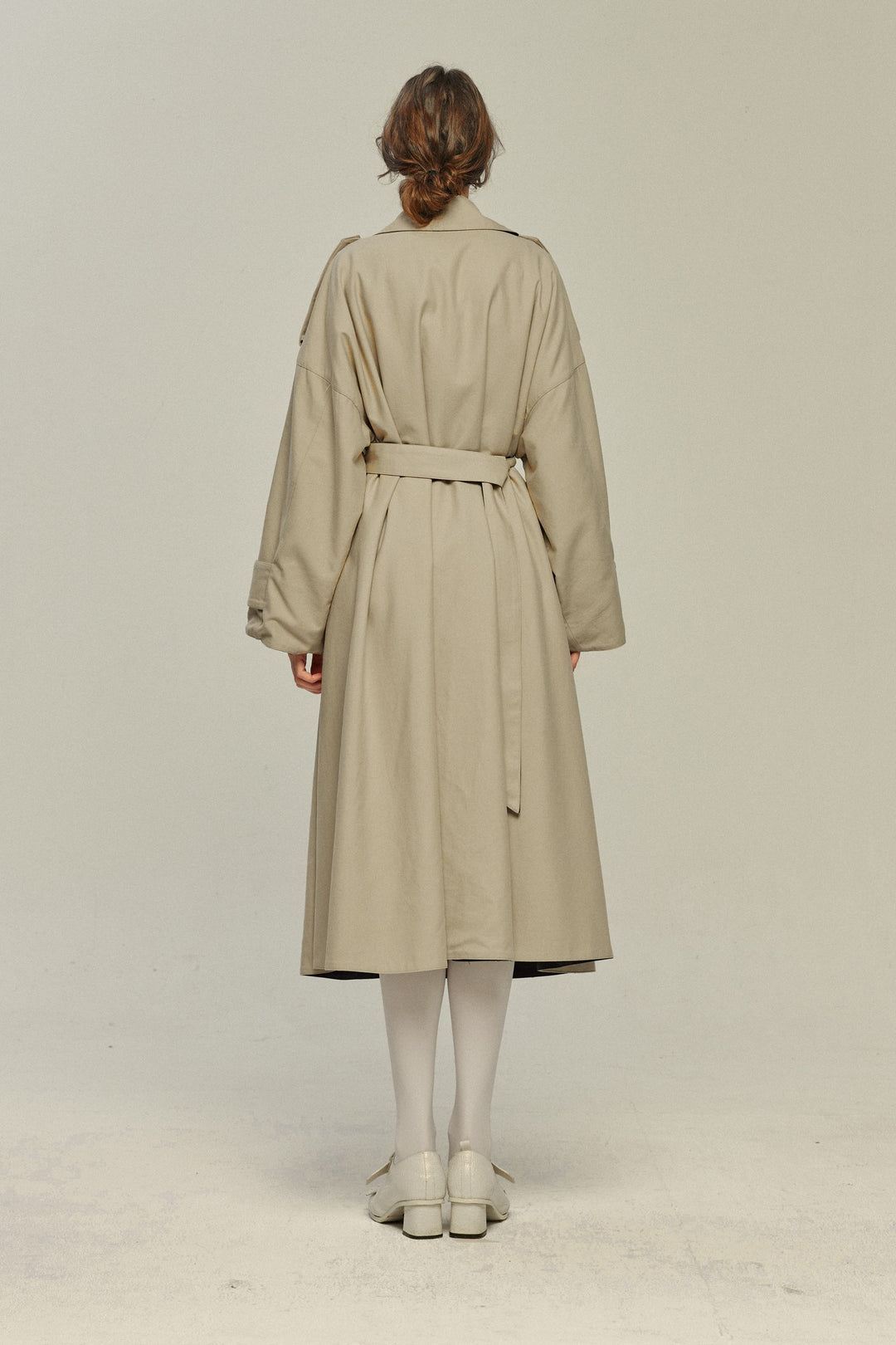 まずは穴を掘ってください》リバーシブルトレンチコート-Beige×Navy