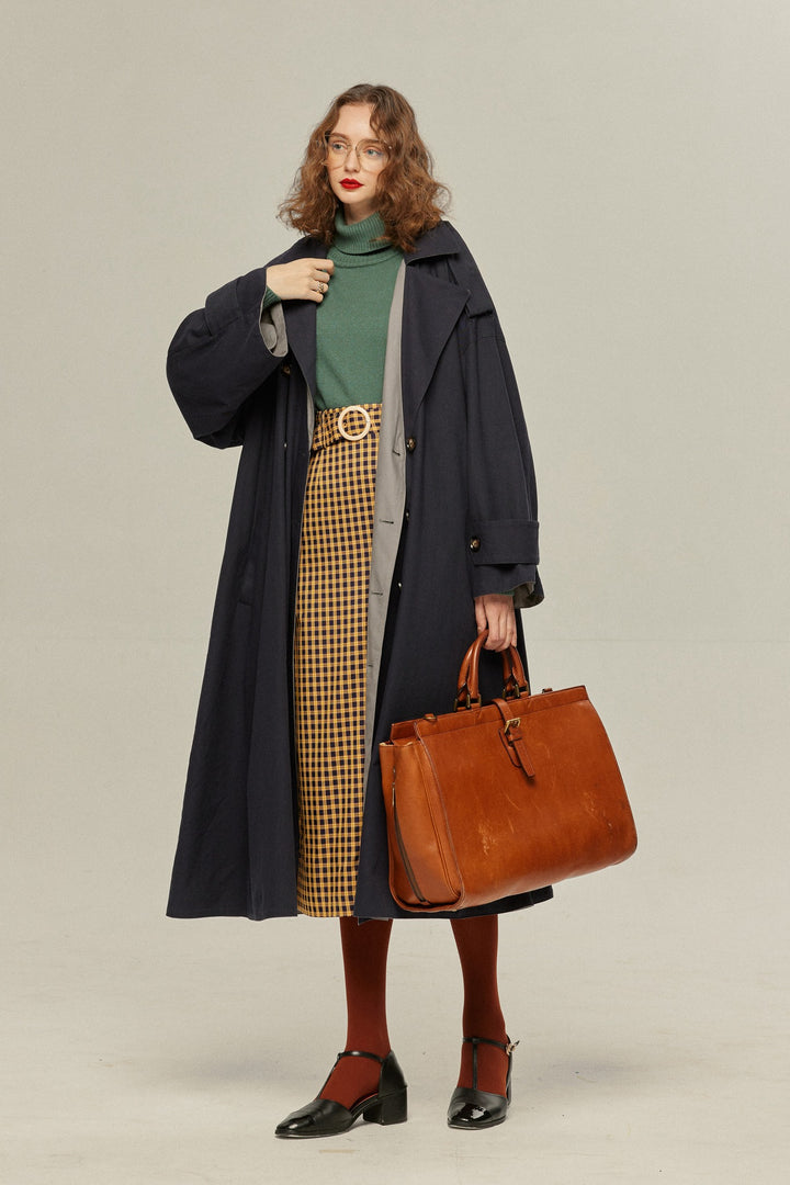 まずは穴を掘ってください》リバーシブルトレンチコート-Gray×Navy