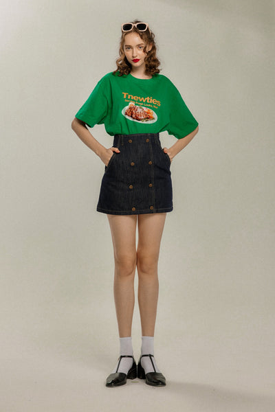 <tc>《닭이 먼저냐 달걀이 먼저냐?》 하프 슬리브 여름 니트</tc>