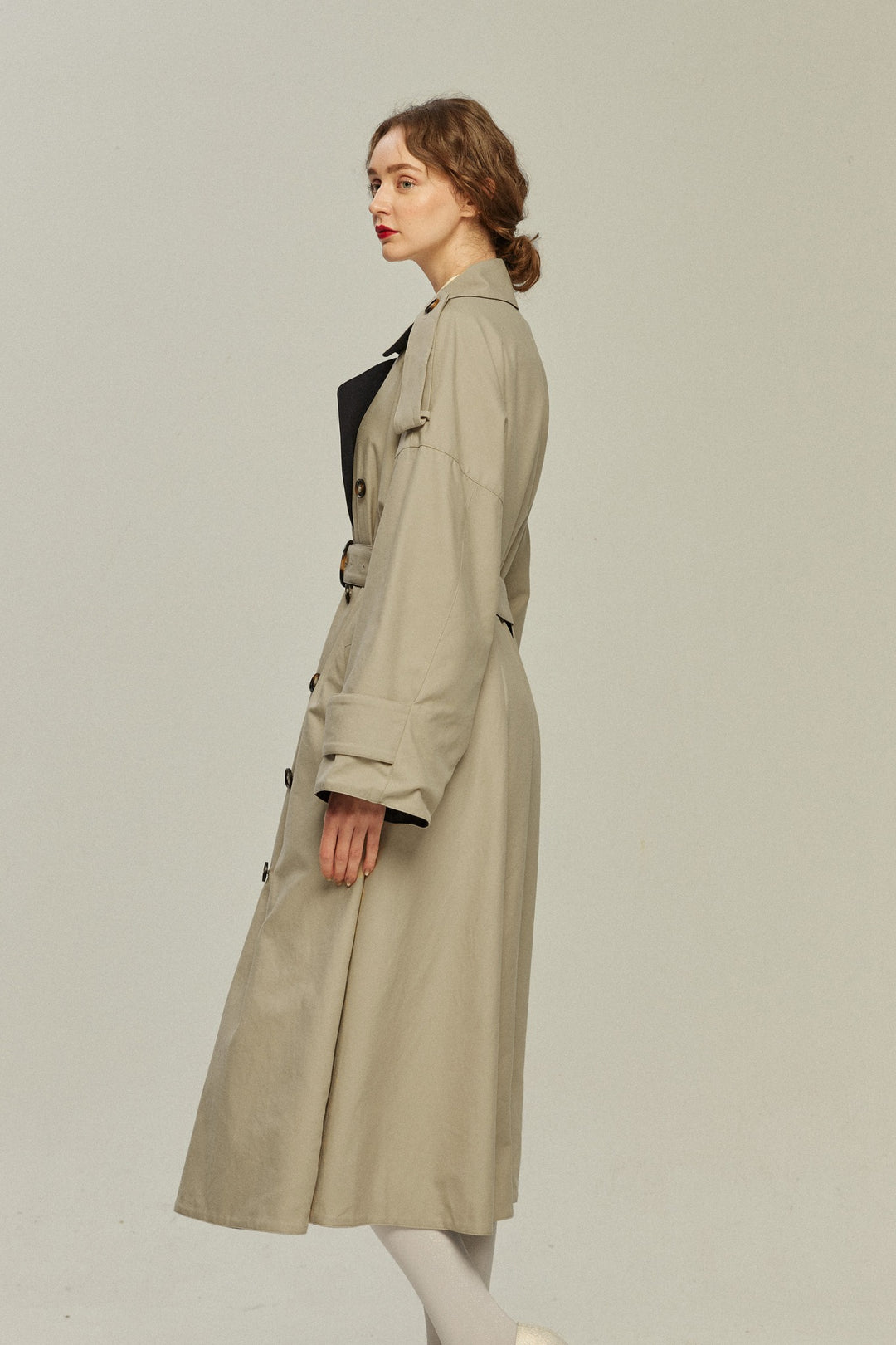 TNEWTIES　コート　アウター　新作 まずは穴を掘ってください》リバーシブルトレンチコート-Beige×Navy