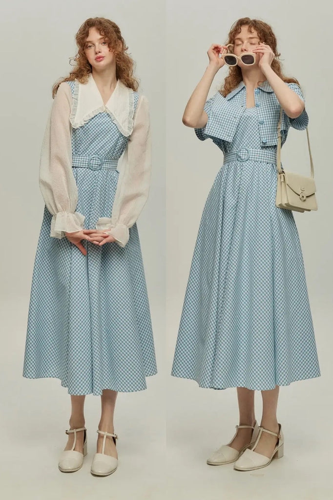 【anana】新品　タグ付き　後ろ下り　チェック　はフレア　ワンピース！ グローブ grove 秋を先取り！ビッグチェック フィット＆フレア