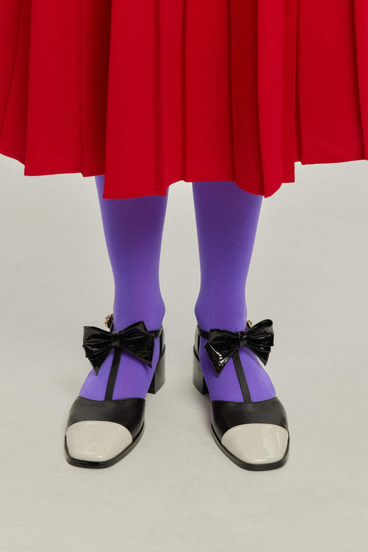 ティーバーメリージェーンパンプス-Renewal-White Toe×Black