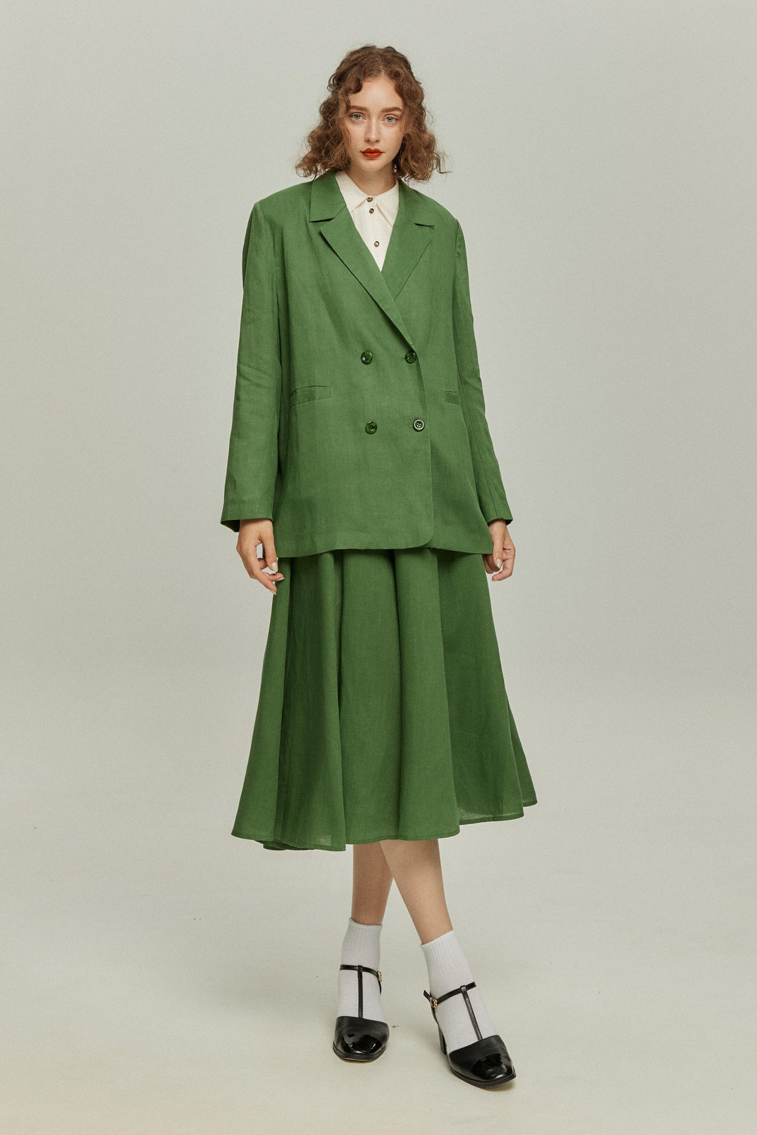 次のセリフは何ですか？》ダブルブレストジャケット-Green – Tnewties