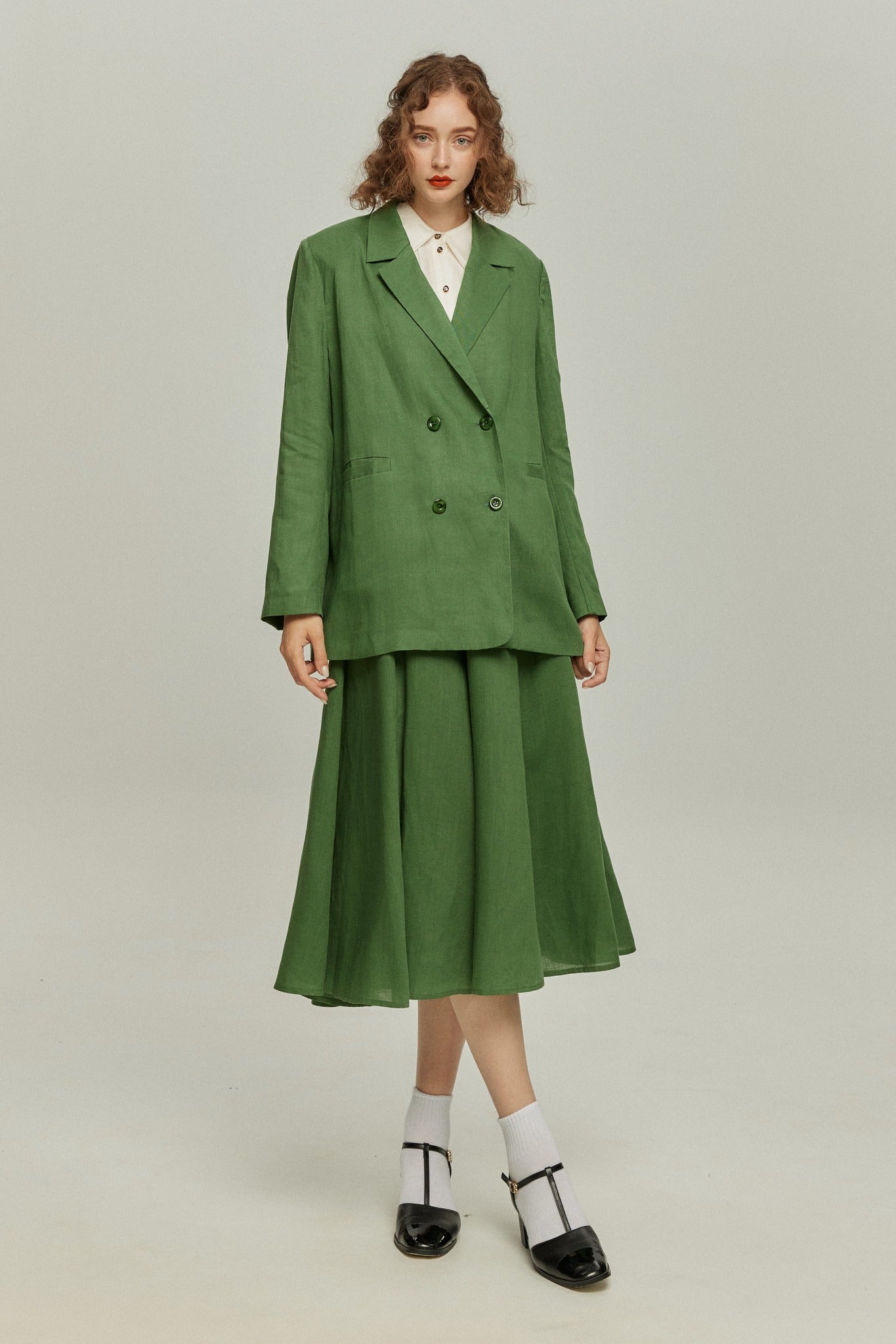 《次のセリフは何ですか？》ダブルブレストジャケット-Green