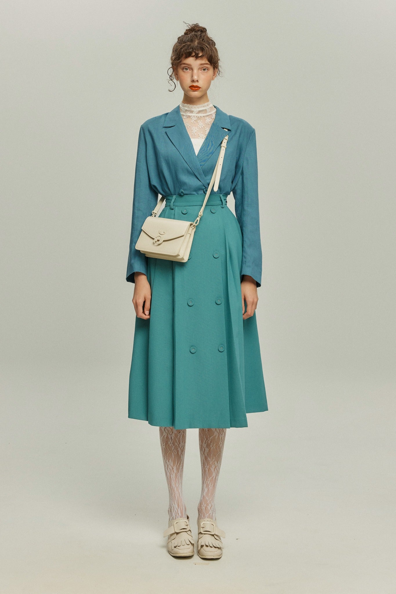 《次のセリフは何ですか？》ダブルブレストジャケット-Blue