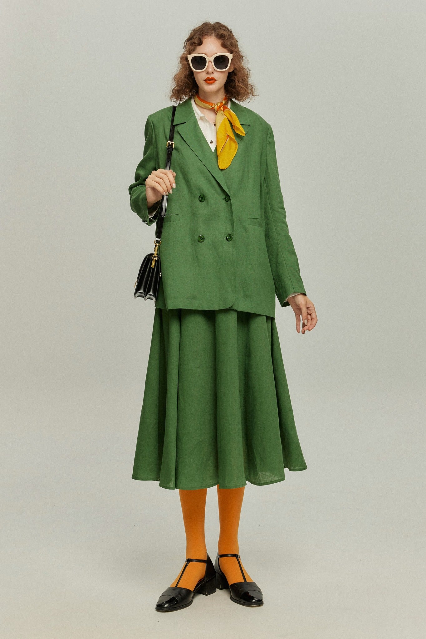 《次のセリフは何ですか？》ダブルブレストジャケット-Green