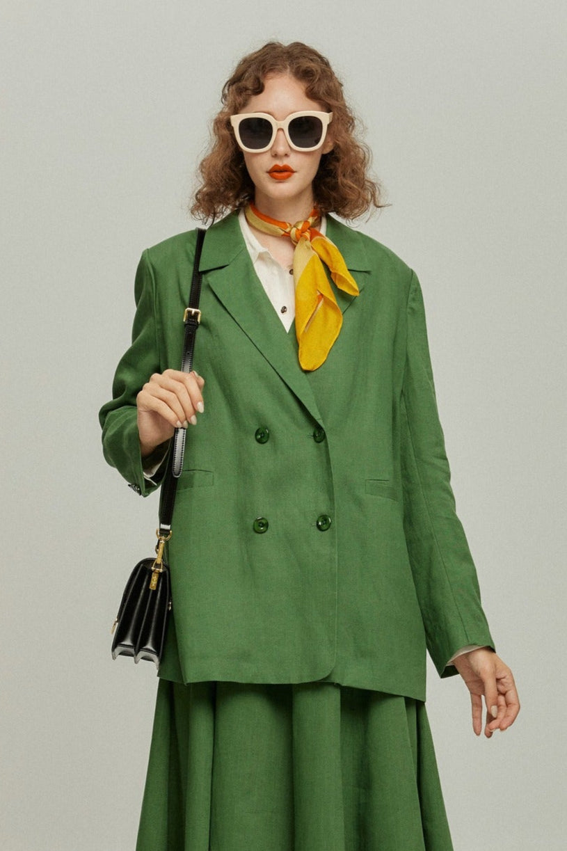 《次のセリフは何ですか？》ダブルブレストジャケット-Green