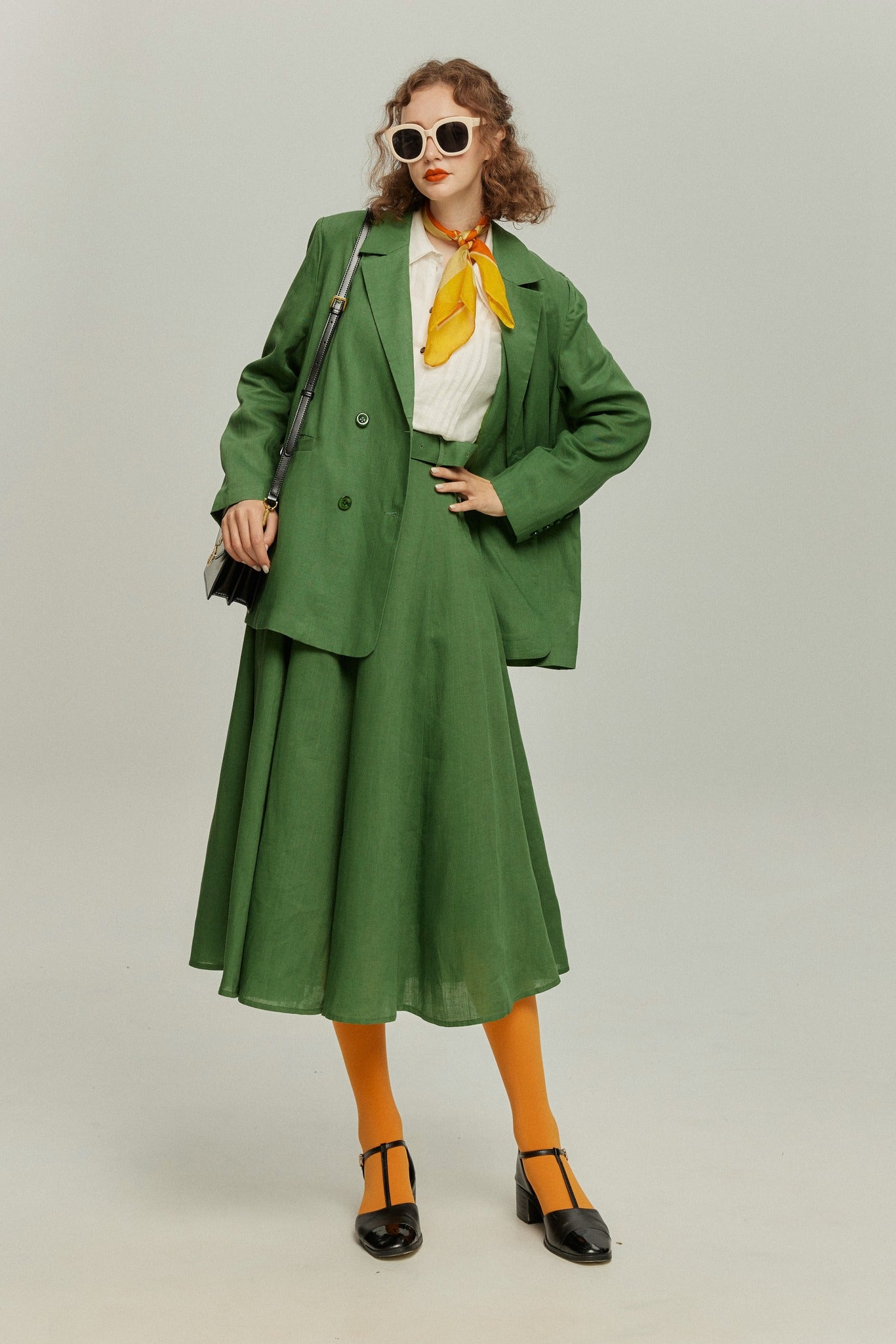 《次のセリフは何ですか？》ダブルブレストジャケット-Green