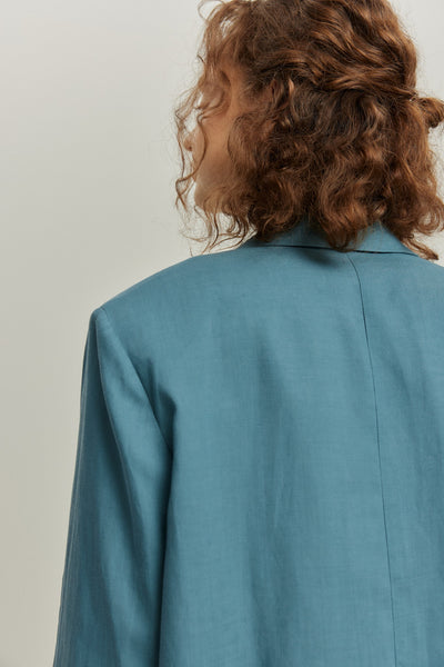 《次のセリフは何ですか？》ダブルブレストジャケット-Blue