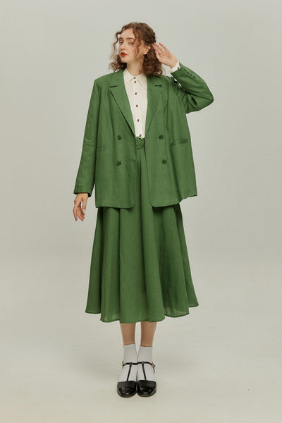 《次のセリフは何ですか？》ダブルブレストジャケット-Green