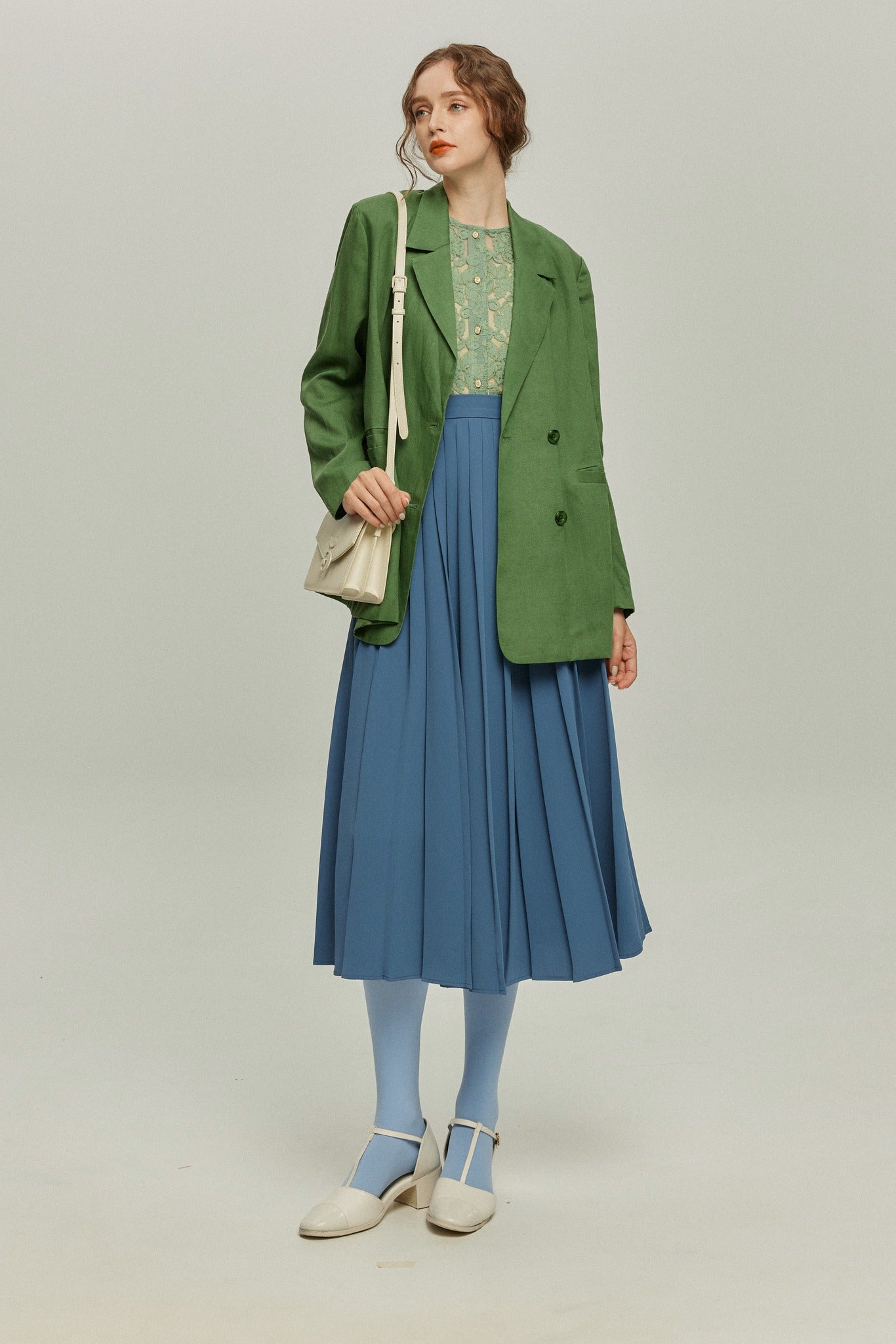 《次のセリフは何ですか？》ダブルブレストジャケット-Green
