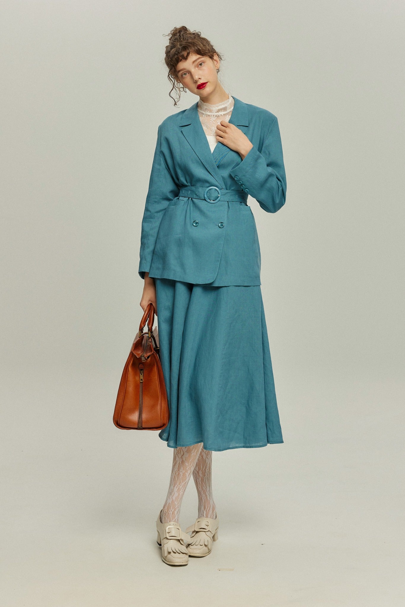 《次のセリフは何ですか？》ダブルブレストジャケット-Blue