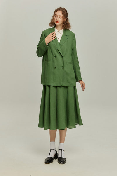 《次のセリフは何ですか？》ダブルブレストジャケット-Green