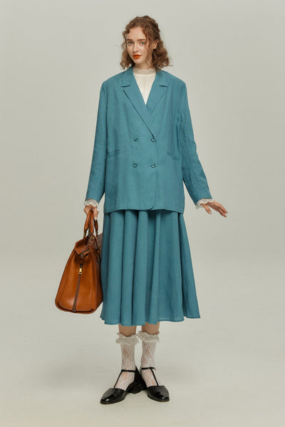 《次のセリフは何ですか？》ダブルブレストジャケット-Blue