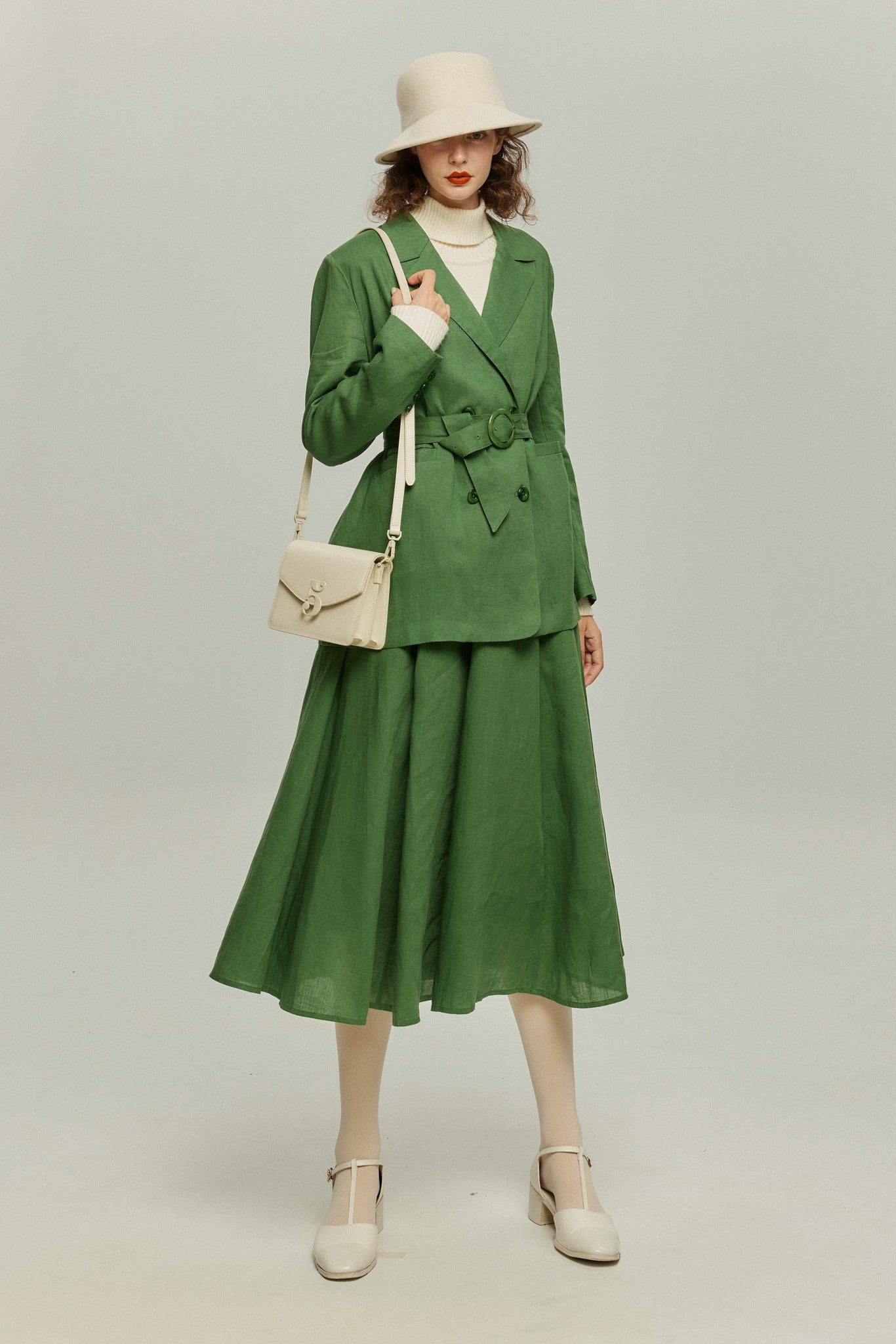 《次のセリフは何ですか？》ダブルブレストジャケット-Green