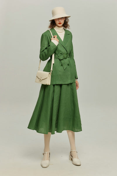 《次のセリフは何ですか？》ダブルブレストジャケット-Green