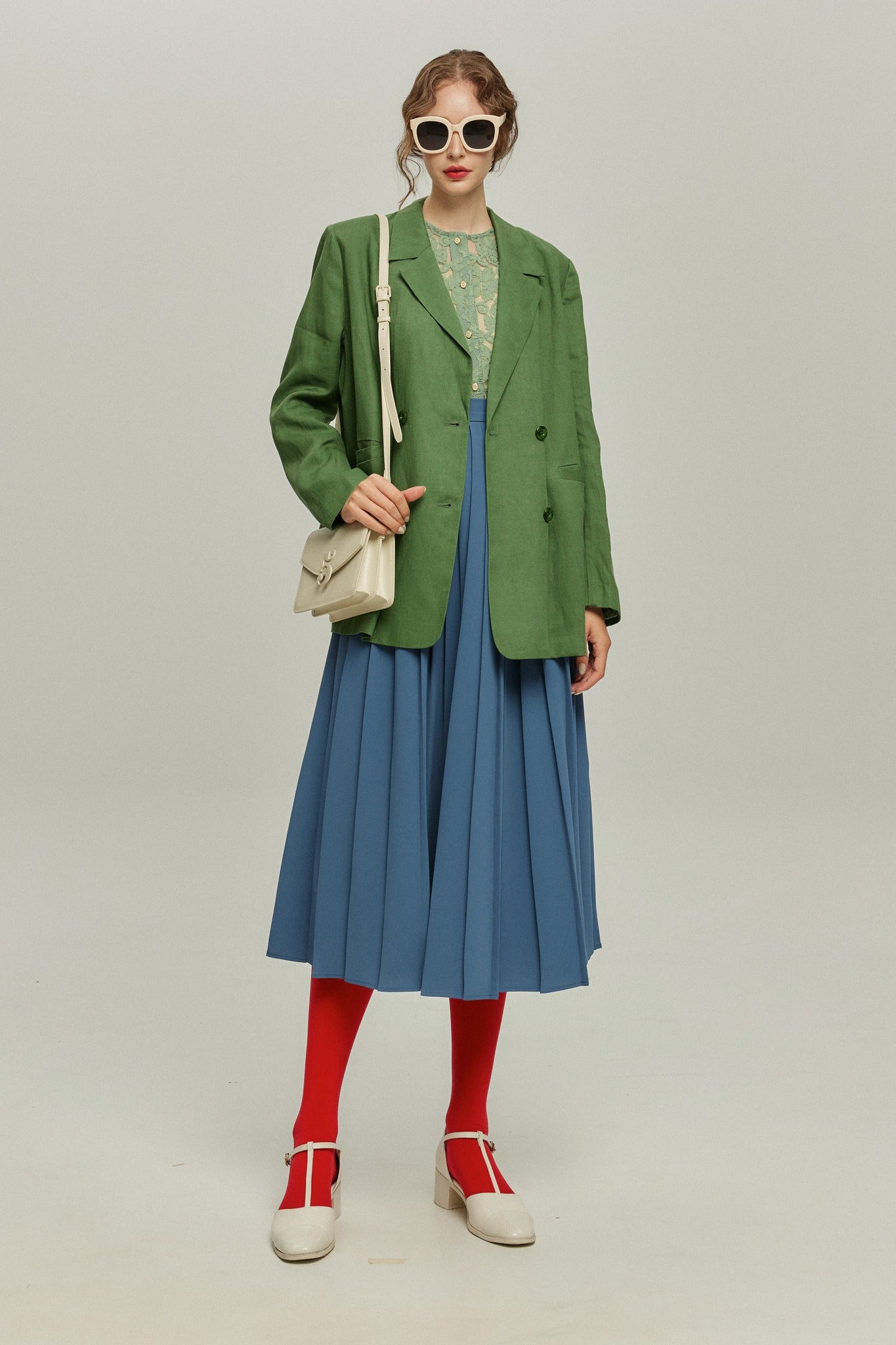 《次のセリフは何ですか？》ダブルブレストジャケット-Green
