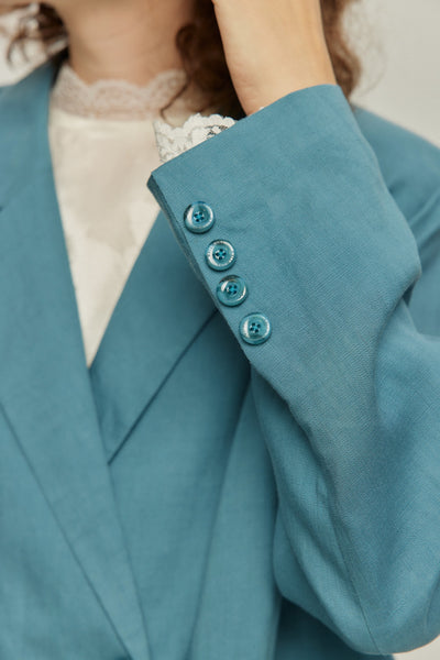 《次のセリフは何ですか？》ダブルブレストジャケット-Blue