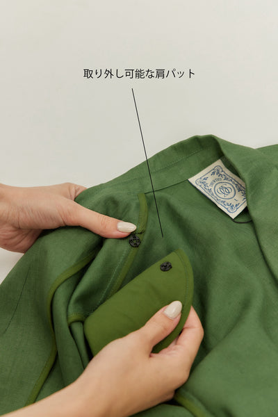 《次のセリフは何ですか？》ダブルブレストジャケット-Green