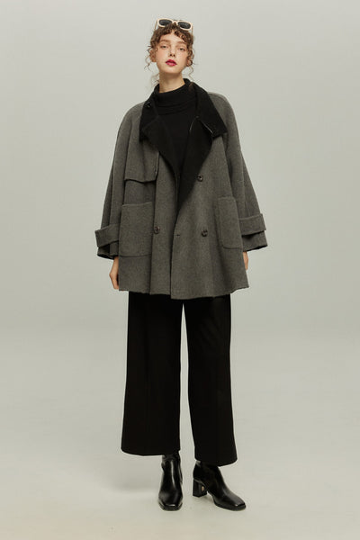 《Facial pack with cucumbers》High waisted flare pants