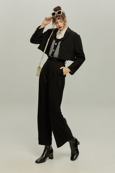 《Facial pack with cucumbers》High waisted flare pants