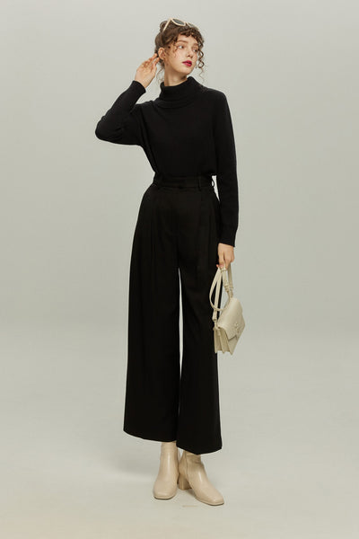 《Facial pack with cucumbers》High waisted flare pants