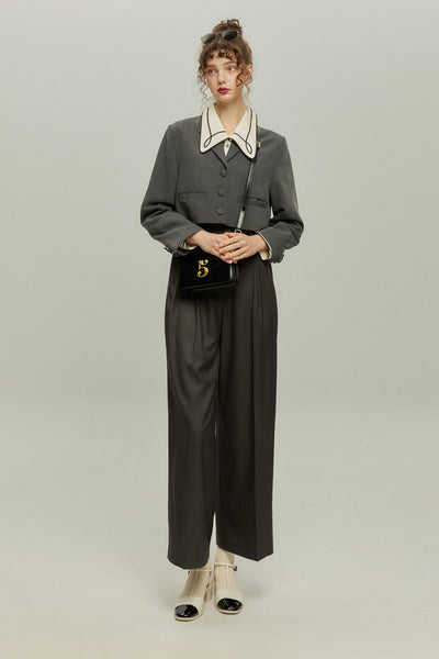 《Facial pack with cucumbers》High waisted flare pants