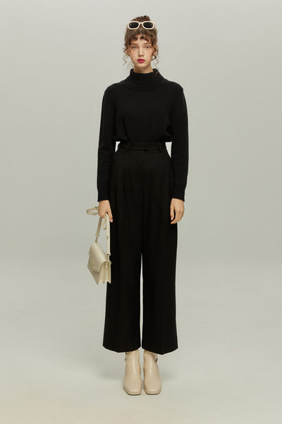 《Facial pack with cucumbers》High waisted flare pants