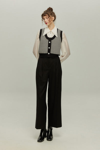 《Facial pack with cucumbers》High waisted flare pants