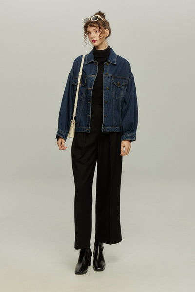 《Facial pack with cucumbers》High waisted flare pants