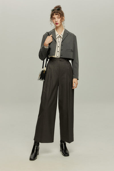 《Facial pack with cucumbers》High waisted flare pants