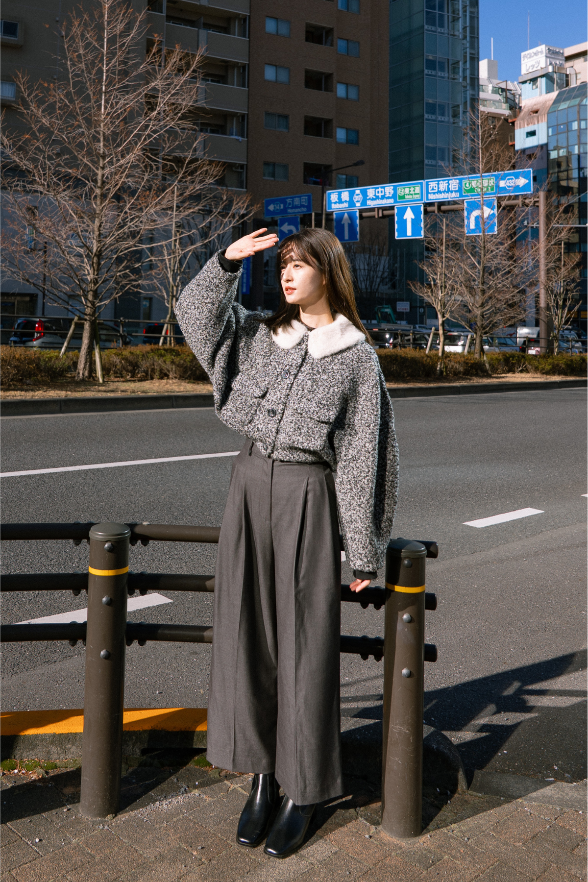 《I added the eyes, nose and mouth》 Dolman sleeve jacket - Black