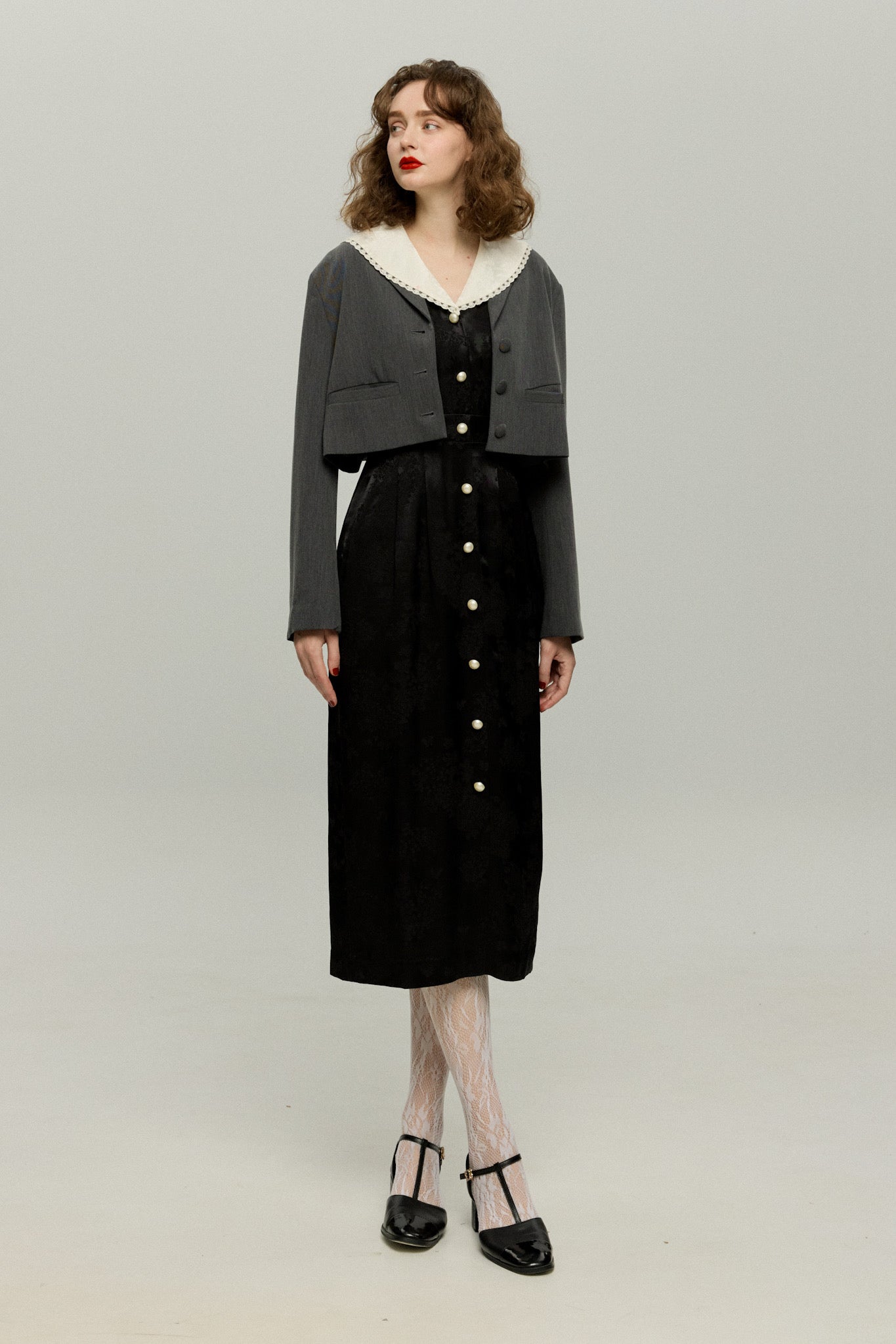 Lucky Charm Hidden Under the Pillow》Cropped Jacket-Gray – Tnewties