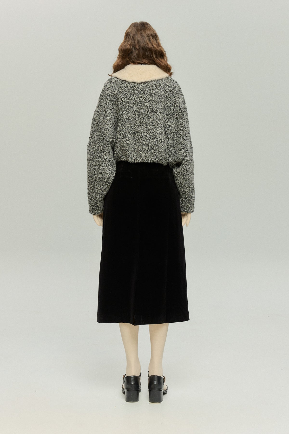 《I added the eyes, nose and mouth》 Dolman sleeve jacket - Black