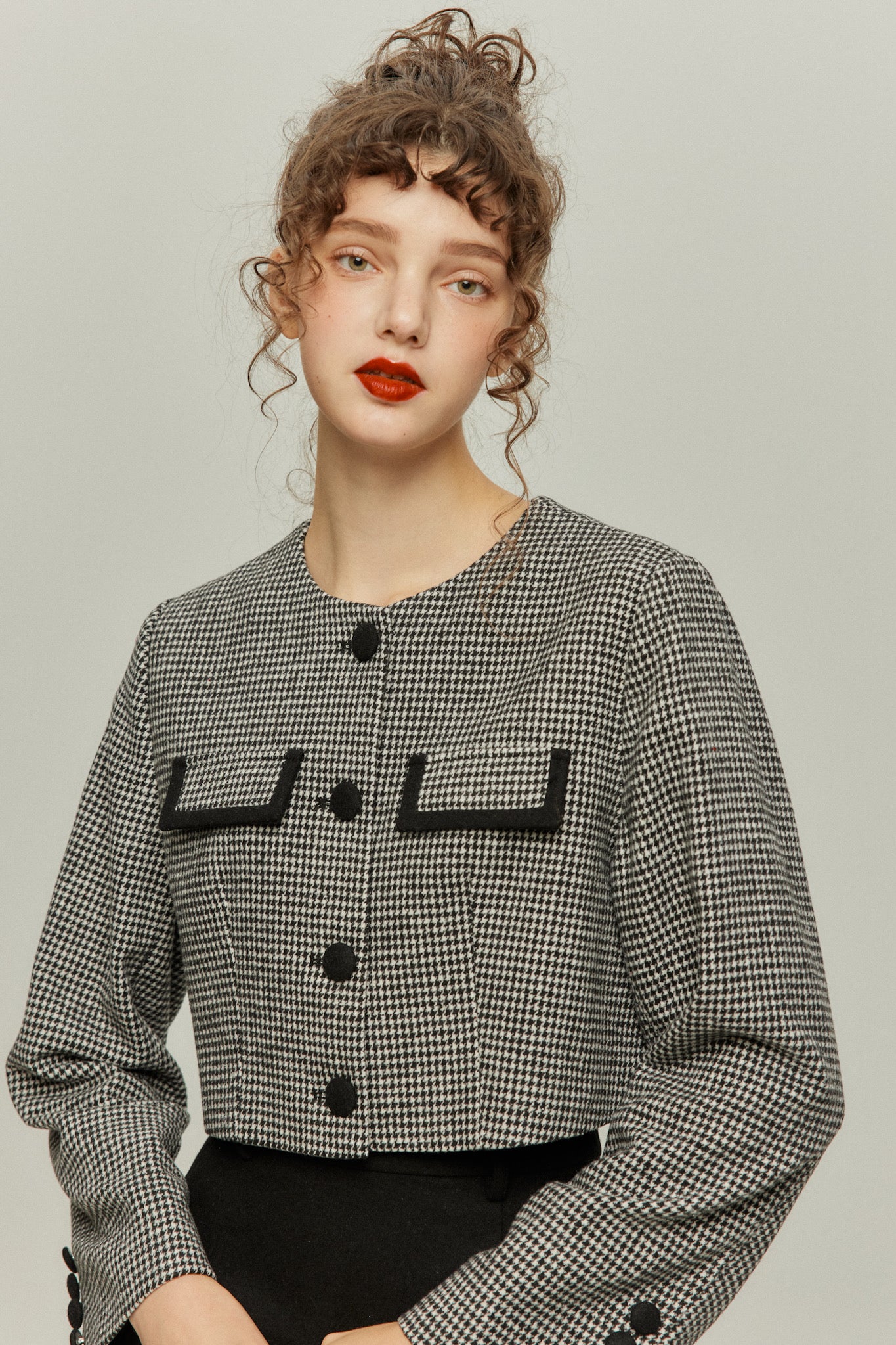 《ペイントパーティー》チェックパターンジャケット-Black